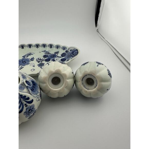 Delft Blue/White Hand Painted S&P Toothpick/Mustard with 9 inch Tray Holland - Picture 5 of 10